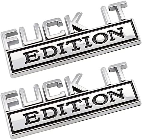 Amazon 2Pcs Fuck IT Edition Emblem Decal Badge Car Side Front Hood Door Fender Rear Trunk