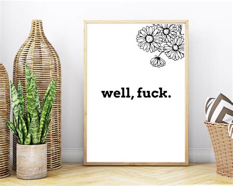 Funny Wall Art Swear Word Printable Wall Art Fuck Poster Funny Gift For Friend Swear Word Wall