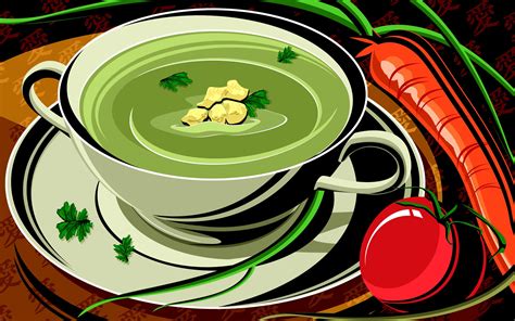 Psd Food Illustrations 3162 Vegetable Soup Illustration Wallpapers Hd