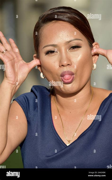 Female Making Funny Faces Stock Photo Alamy
