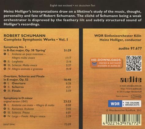 Robert Schumann Complete Symphonic Works Vol 1 CD Jpc