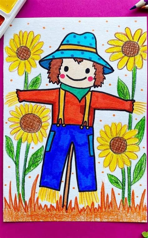 scarecrow drawing easy 3