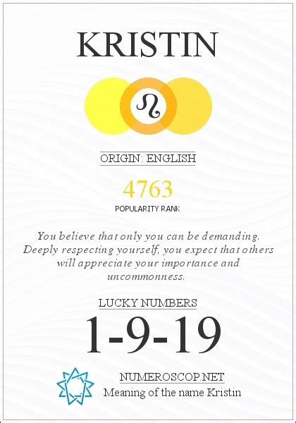 Name Kristin Meaning - Origin - Description | Popularity 4763