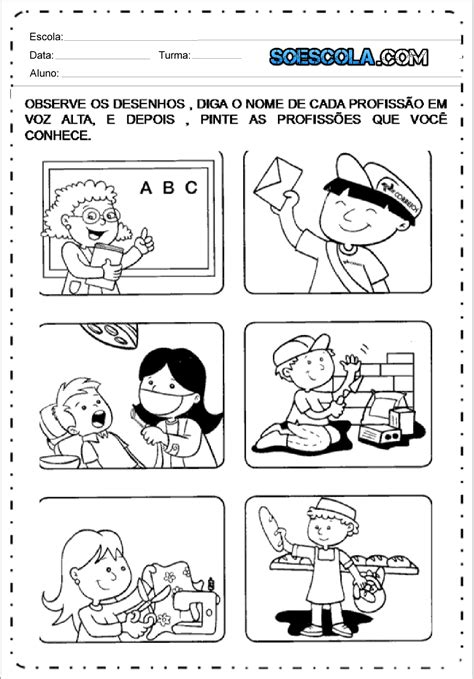 Atividades sobre Profissões para Educação Infantil Para imprimir