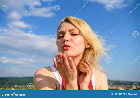 Ultimate Art Of Seduction Girl Blonde Lady Smiling Enjoy Freedom And Fresh Wind Blue Sky