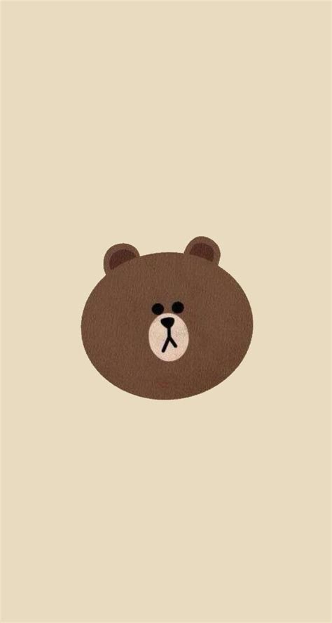 Line Brown Bear Icon 684x1280 Wallpaper