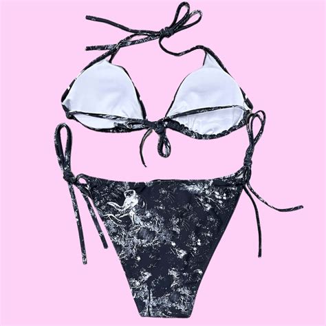 Jungle Monogram Bikini In Black Pink Sugar Fashion