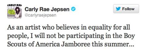 Carly Rae Jepsen Backs Out Of Boy Scouts Jamboree Over Gay Ban Towleroad Gay News