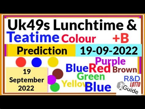 Uk49s Lunch Teatime Lotto Colour Predictions For 19 September 2022