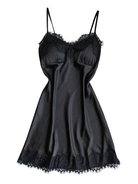 Sleepwear Lingerie Nightgown Lace Chemise Satin Slip Silk Nightie Bridal Babydoll For Women