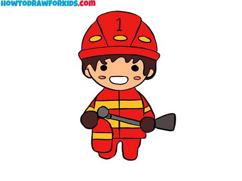 simple firefighter drawing lesson | Firefighter drawing, Firefighter ...