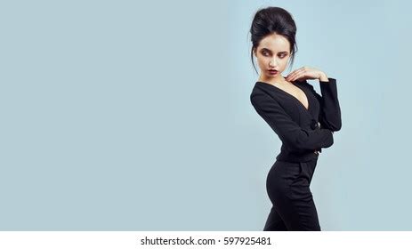 Sexy Slim Brunette Woman Posing Studio Stock Photo 597925481 Shutterstock
