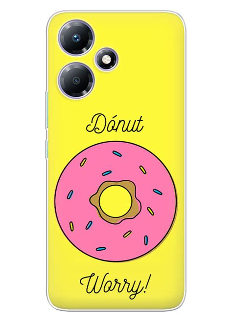 Бампер для Infinix Hot i СимпСоні Donut Worry рожевий донат на жовтому фоні