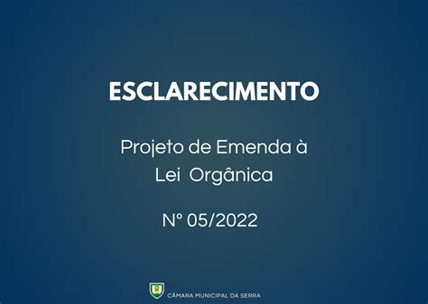 Projeto De Emenda Lei Org Nica N