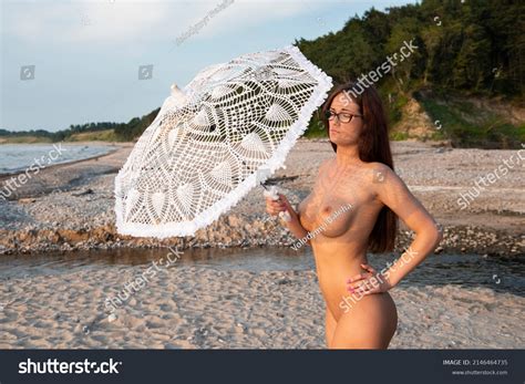 Beautiful Nude Woman Posing White Umbrella Stock Photo 2146464735 Shutterstock