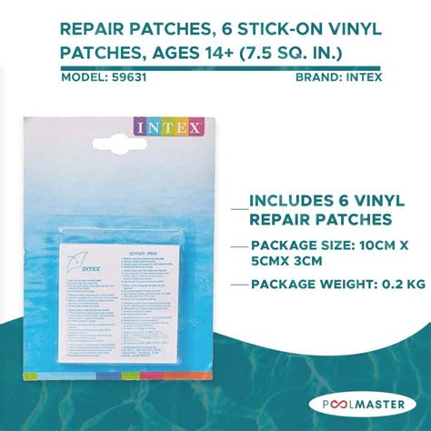 Intex 59631 Repair Patches, Stick-On, Ages 14+, Blister Card | Lazada PH