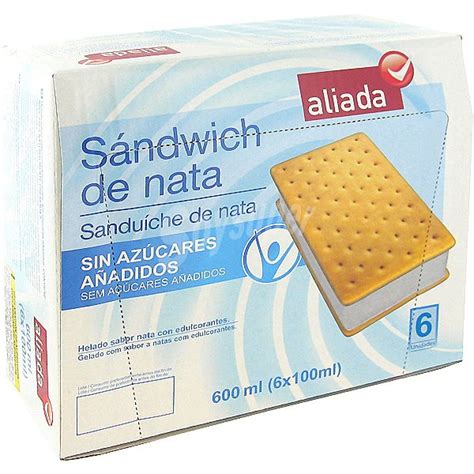 Aliada S Ndwich Con Helado De Nata Sin Az Cares A Adidos Estuche Ml