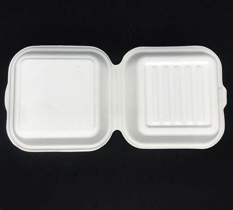 Biodegradable Sugarcane Pulp Ml Hamburger Lunch Box For Take Away