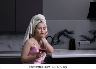 Attractive Brunette Girl Pink Pajamas White Stock Photo Shutterstock