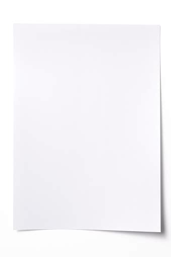 Isolated Shot Of Blank White Paper Sheet On White Background Stock