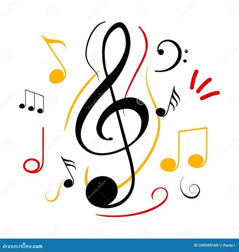 Music Notes Wave, Group Musical Notes Art Stock Illustration