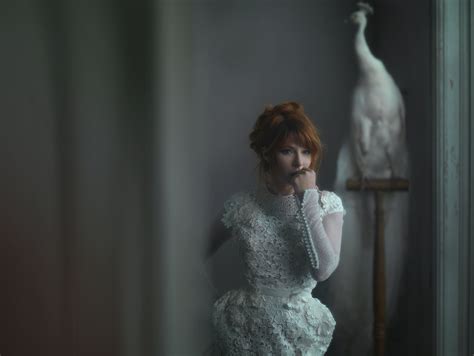 Lace Singer K White Dress Redhead French Myl Ne Farmer Hd Wallpaper