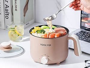 Amazon Yoolyqi Hot Pot Electric L Mini Ramen Cooker With Temp Settings Portable