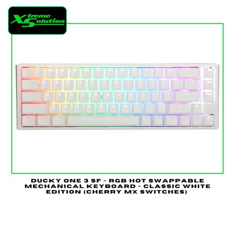 Ducky One Sf Rgb Hot Swappable Mechanical Keyboard Classic White Edition Cherry Mx