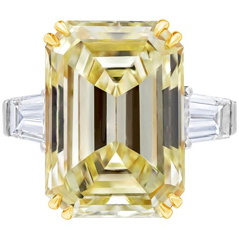 yellow diamond engagement rings emerald cut 12