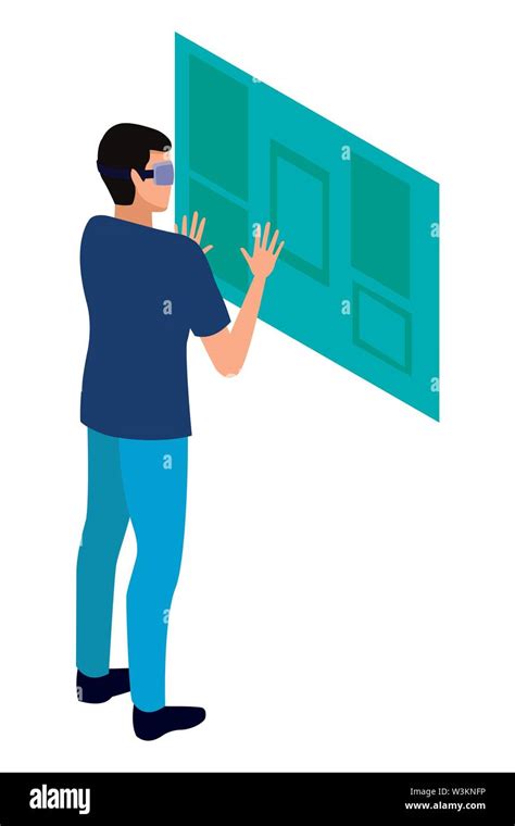 Virtual Reality Technology Experience Cartoon Stock Vector Image And Art