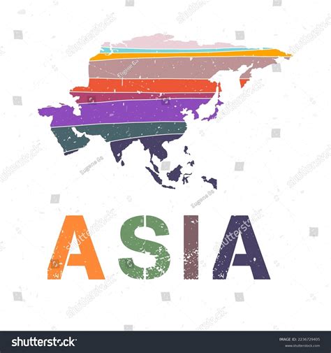 Asia Map Design Shape Continent Beautiful Stock Vector Royalty Free