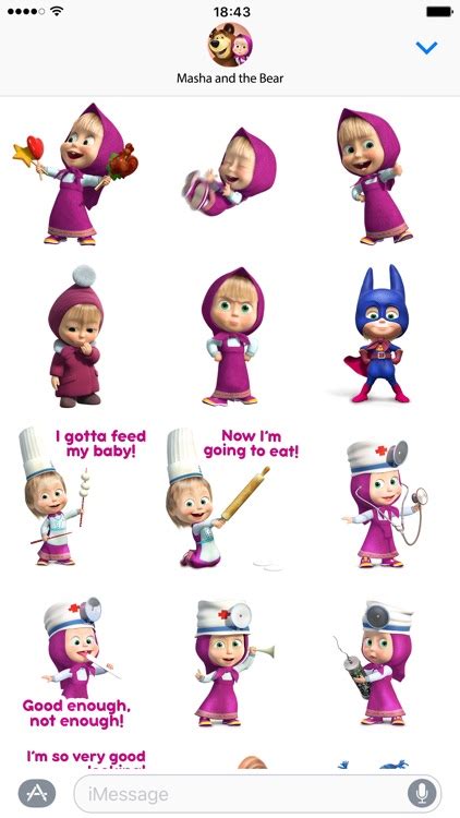 Masha and the Bear: stickers for iMessage by Apps Ministry