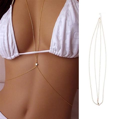 Women Crossover Star Harness Bikini Body Belly Waist Neckle Chain Jewelry Daraz Bd