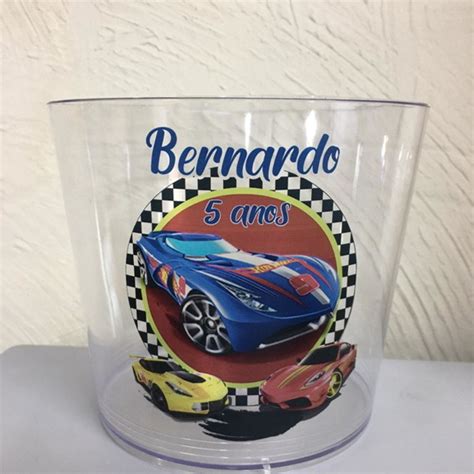 Balde De Pipoca Personalizado Hot Wheels Elo