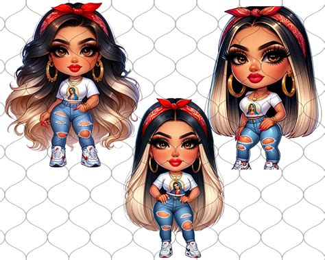 Chibi Cute Chicana Girl Png Chicana Clipart Chibi Dolls Png Chibi Girl Png Latina Woman