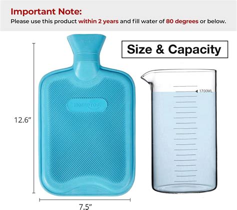 HomeTop Premium Classic Rubber Hot Water Bottle Green Blue HomeTop