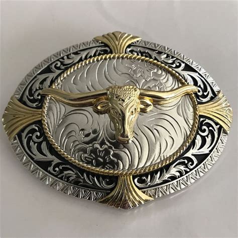 Роскошная золотая ковбойская пряжка ремня с головой быка для мужчин ...