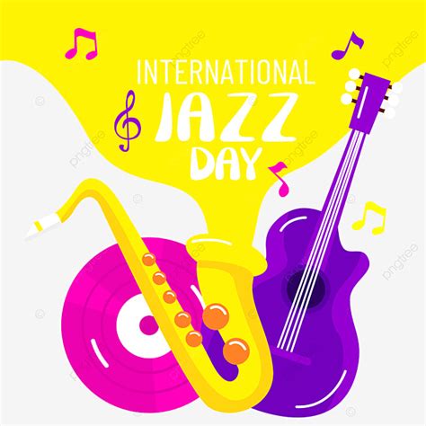 Dia De Jazz Internacional Amarelo Dos Desenhos Animados Png Jazz