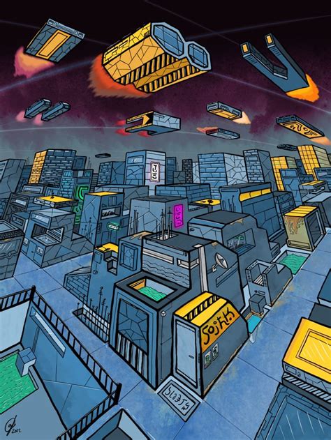 Futuristic City Sketch Domestika