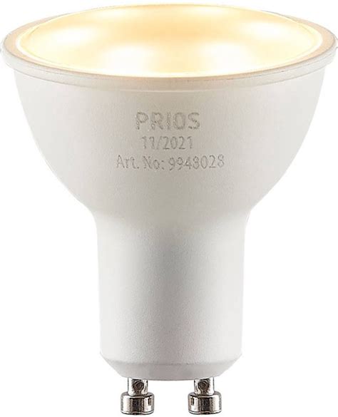 PRIOS GU10 LED Lamp Kunststof GU10 Bol