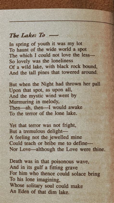 Poem The Lake To By Edgar Allan Poe Rpoetry