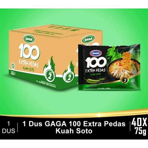 Jual Mie Gaga Extra Pedas Kuah Soto G Satu Dus Isi Bungkus