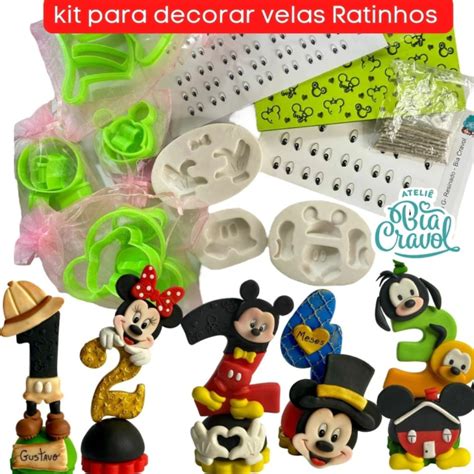 Kit Para Decorar Velas Ratinhos Cole O Bia Cravol Ateli Bia