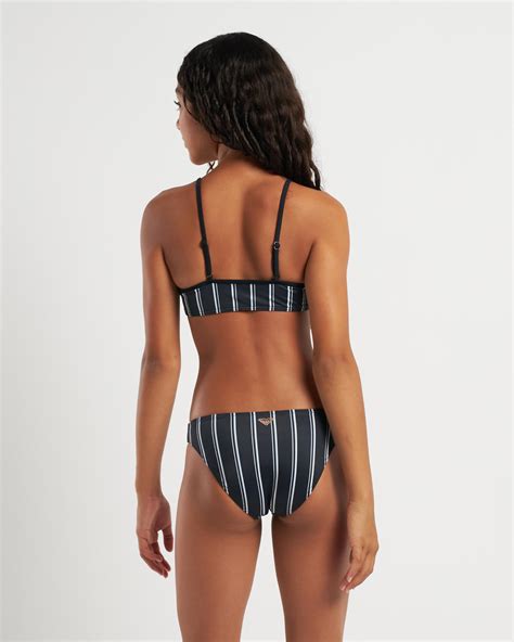 Shop Roxy Girls Active Bico Bralette Bikini Set In Anthracite Active Rg Stripe Fast Shipping