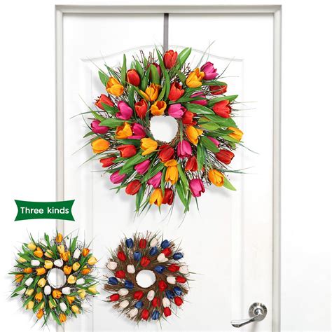 20 Inches Simulated Colorful Tulip Wreaths Long Le... – Vicedeal