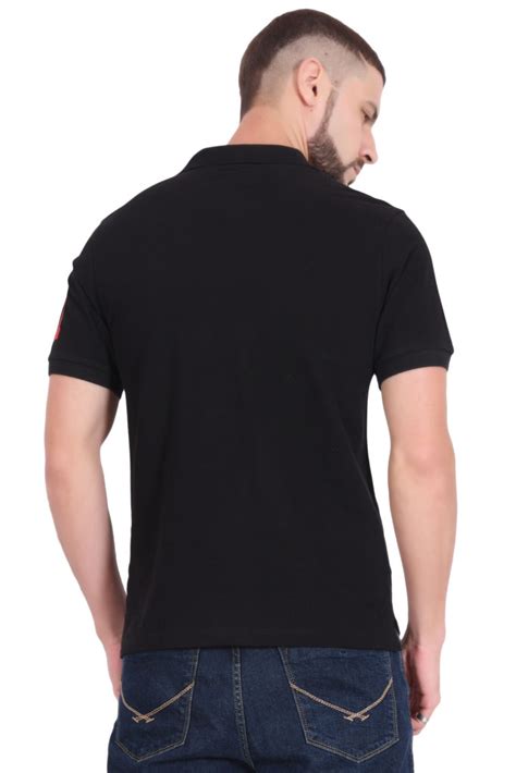 Plain Cotton Black Polo T Shirt For Men Blueaura Apparels