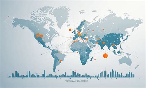 world map  lot buildings stock illustration illustration