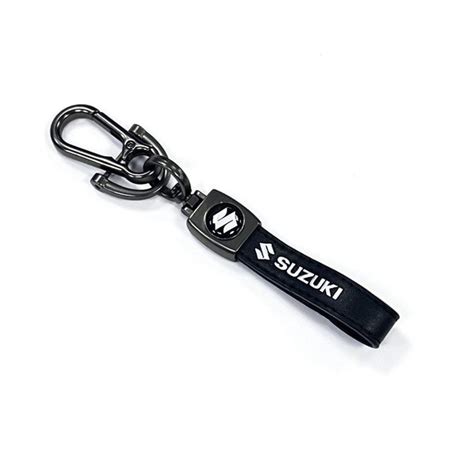 Брелок автомобильный на ключи "SUZUKI" кожа, петля, карабин с эмблемой ...
