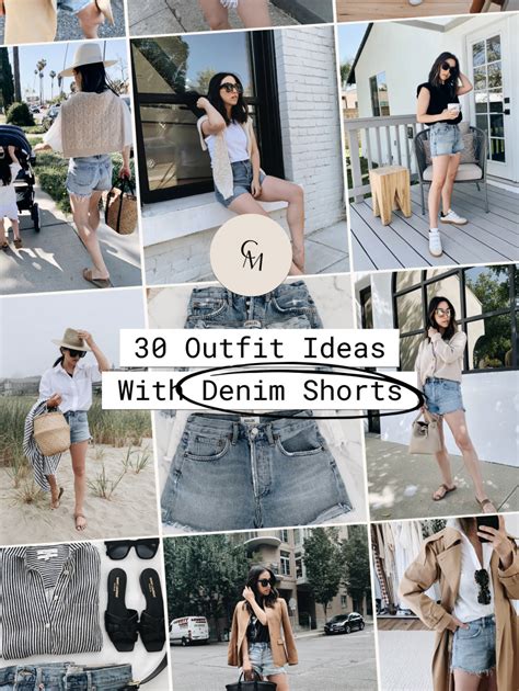 outfit ideas  denim shorts crystalin marie