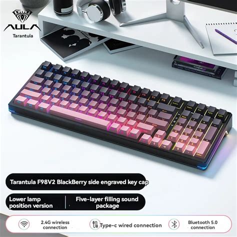 Aula F Teclado Mec Nico Transparente Lado Esculpido Hot Plug E Sports Chave O Terceiro